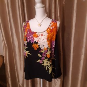 Floral racer back dressy tank top, Apt 9 size L